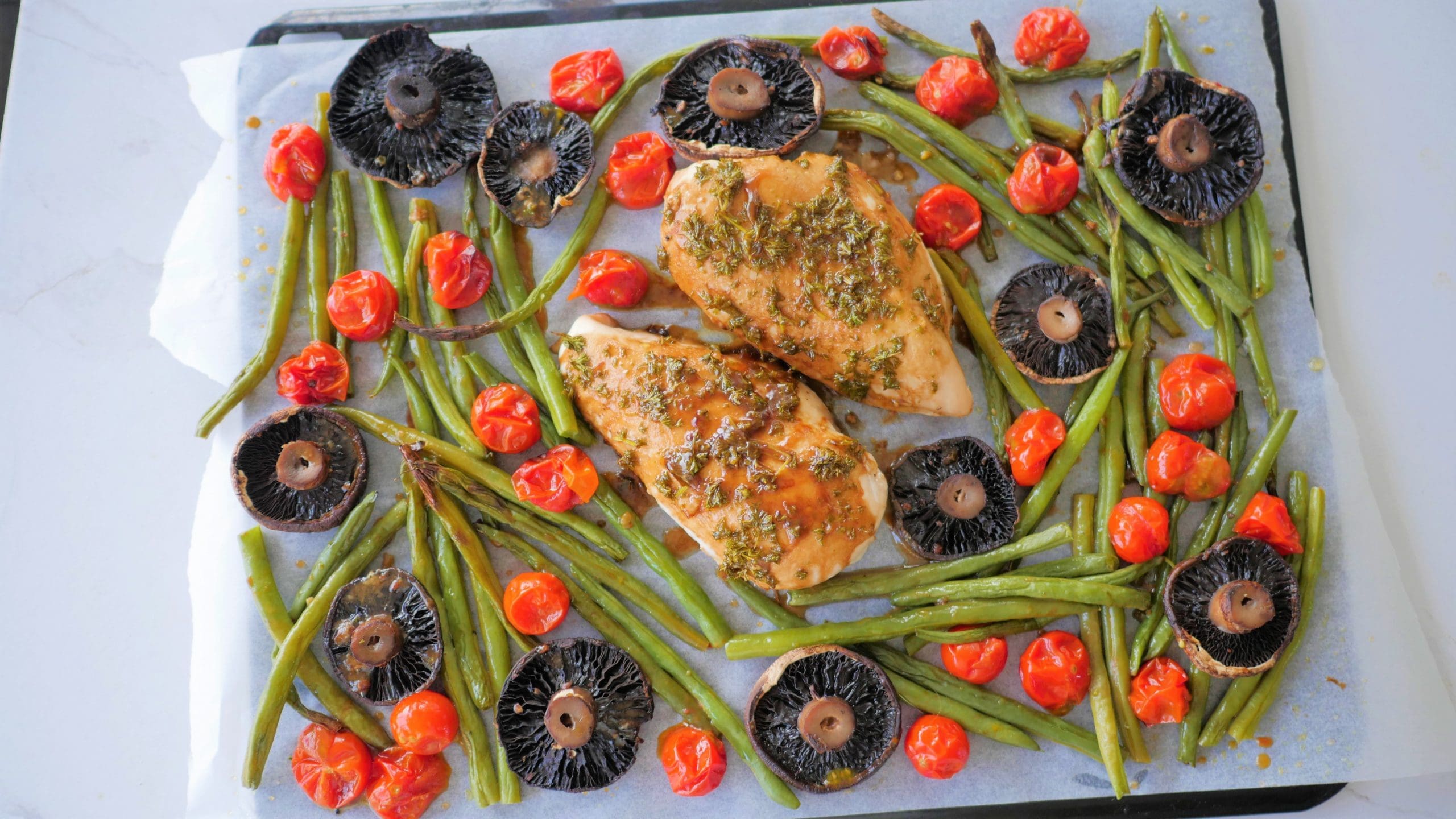 Balsamic &amp; Herb Chicken With Veggies - One Pan Meal - Natalie Brady